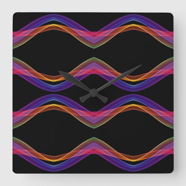 Relógio Quadrado Cores de estilos clássicos (Frente)