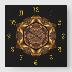 Relógio Quadrado Cores Tuscanas ~ Lindos Exóticos e Misteriosos ~