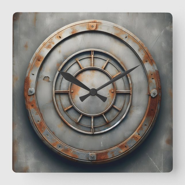 Relógio Quadrado corroded metal object (Frente)