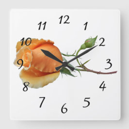 Relógio Quadrado Corte de rosa solteiro