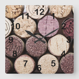 Relógio Quadrado Cortiça da garrafa de vinho