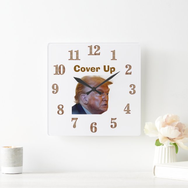 Relógio Quadrado Cover Up Wall Clock (Lar)