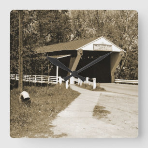 Relógio Quadrado Covered Bridge
