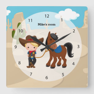Relógio Quadrado Cowboy