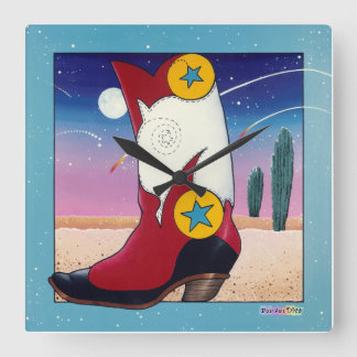 Relógio Quadrado Cowboy Boot WALL Vestido Ocidental