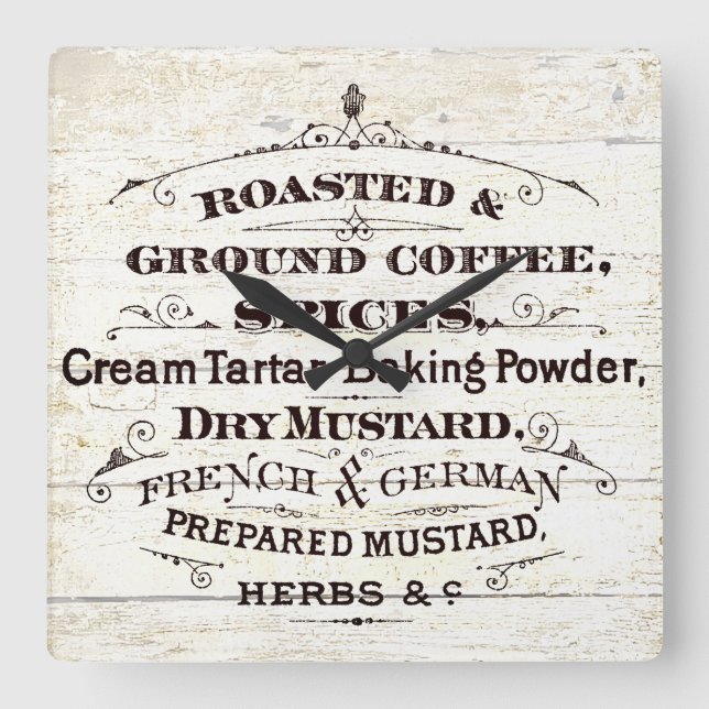 Relógio Quadrado Cozinha vintage (Frente)