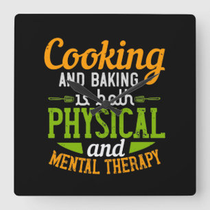Relógio Quadrado Cozinhar E Baking São Físicos E Mentais
