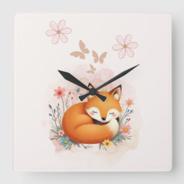 Relógio Quadrado Cozy Woodland Nursery