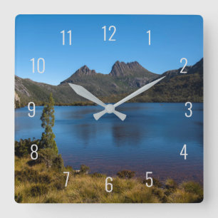 Relógio Quadrado Cradle Mountain & Dove Lake Landscape Panorama Squ