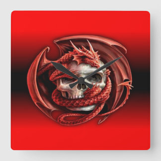 Relógio Quadrado crânio de dragão