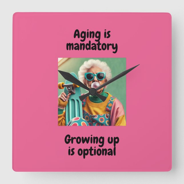 Relógio Quadrado Crescendo (Frente)