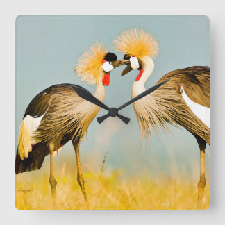 Relógio Quadrado Crested Herons