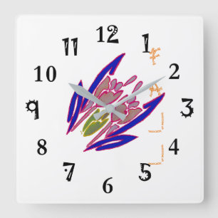 Relógio Quadrado Crete your own Fall Autumn mark seasons Cute art