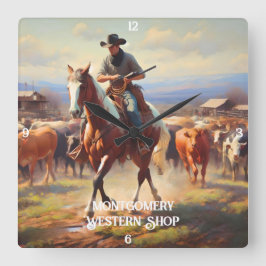 Relógio Quadrado Criador de Bovinos em Horso
