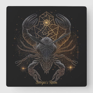 Relógio Quadrado Crie a sua própria astrologia mística Scorpio Zodi