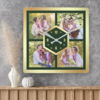 Crie o seu próprio cache de 4 fotos verde e Dourad