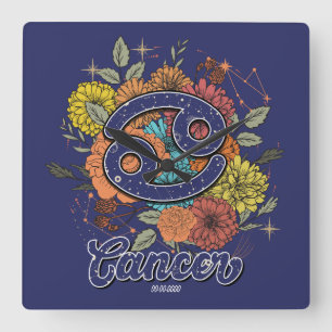 Relógio Quadrado Crie o seu próprio Cancer Inverso Zodiac