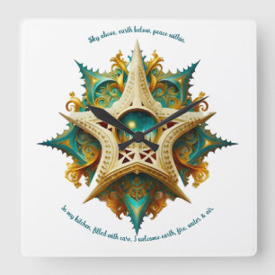 Relógio Quadrado Crie Seu Próprio Castelo Steampunk Snowflake Yule