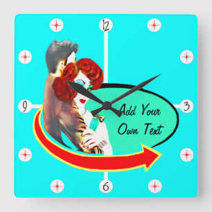 Relógio Quadrado Crie Seu Próprio Jantar De 50 De Vintagem Retroat