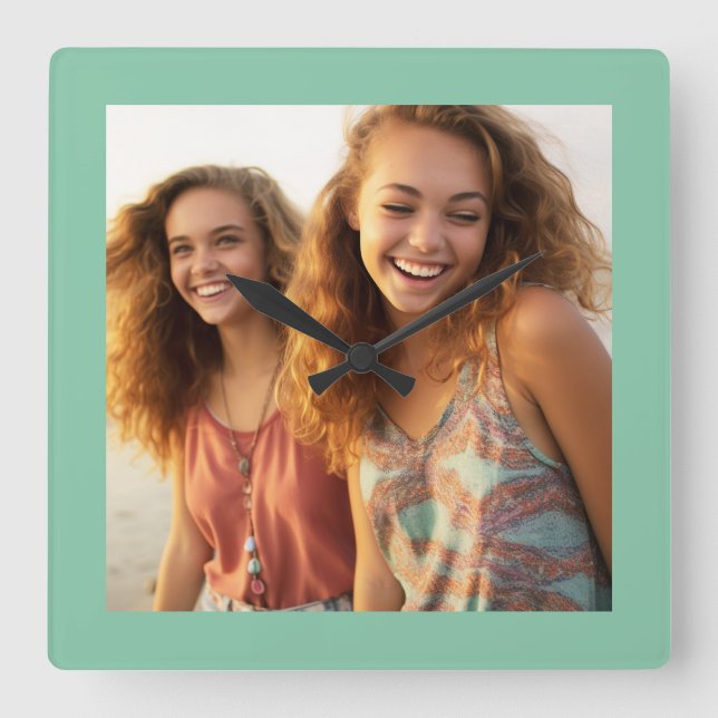 Relógio Quadrado Crie sua própria arte do Instagram (Frente)