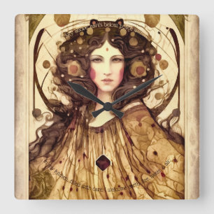 Relógio Quadrado Crie Sua Própria Bruxa Vitoriana