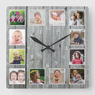 Relógio Quadrado Crie Sua Própria Floresta De Cinzas Rústicas De 