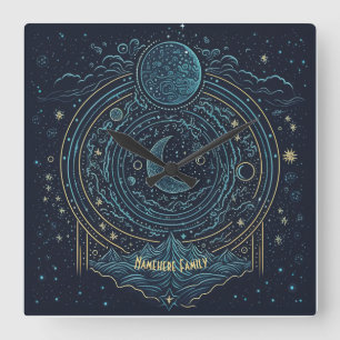 Relógio Quadrado Crie suas próprias luas e montanhas celestiais