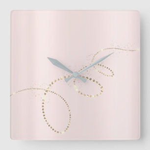 Relógio Quadrado Cristais cor-de-rosa Balé Cristais Infinitos de Vi