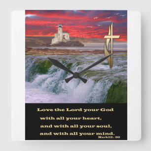 Relógio Quadrado cristão