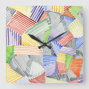 Relógio Quadrado Crosshatch Quilt I