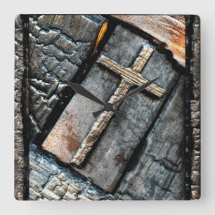 Relógio Quadrado Cruz da proteção