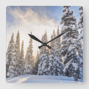 Relógio Quadrado Crystal Mountain Ski Resort, perto do Monte Rainie
