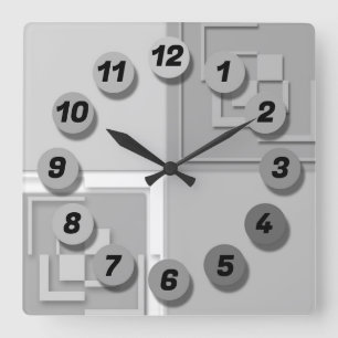 Relógio Quadrado Cuidado colorido brilhante