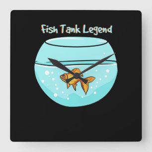 Relógio Quadrado Cuidador de Aquário - Lenda do Tanque de Peixes