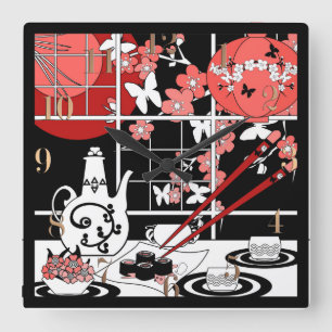 Relógio Quadrado culinária japonesa