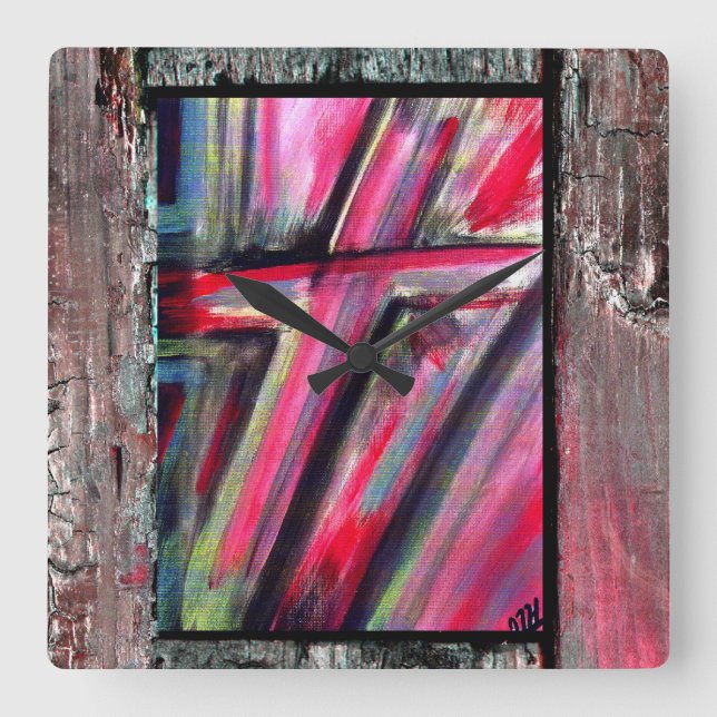 Relógio Quadrado Curando cruz (Frente)