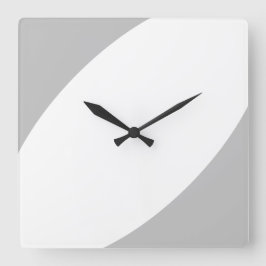Relógio Quadrado Curvas Abstratas Brancas Contemporâneas em Pastel 