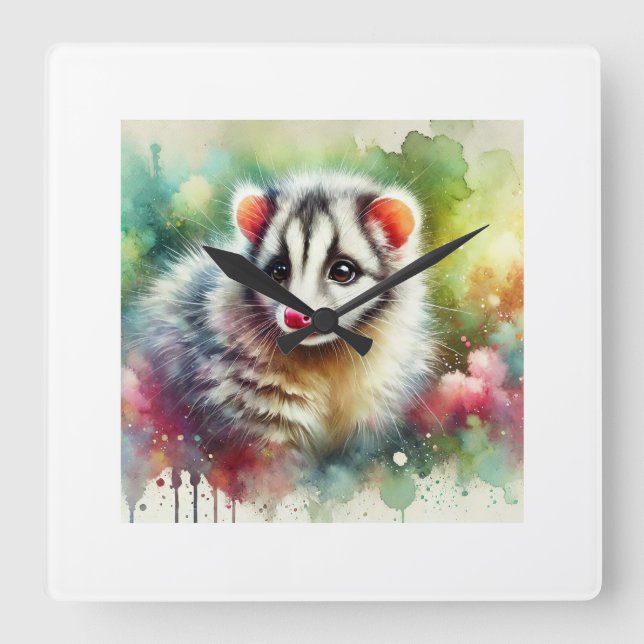 Relógio Quadrado Cuscus Serenity 230824AREF134 - Watercolor (Frente)