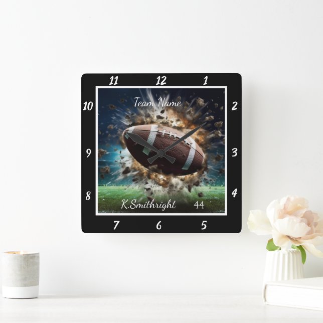 Relógio Quadrado Custom Action Football  (Lar)