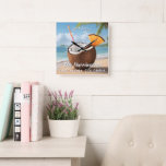 Relógio Quadrado Custom Name & Location Coco Loco<br><div class="desc">Change the text fields as you wish. Using the editing tool,  you can also change the fonts and their sizes and colors as you wish. See my store for more custom tropical items.</div>