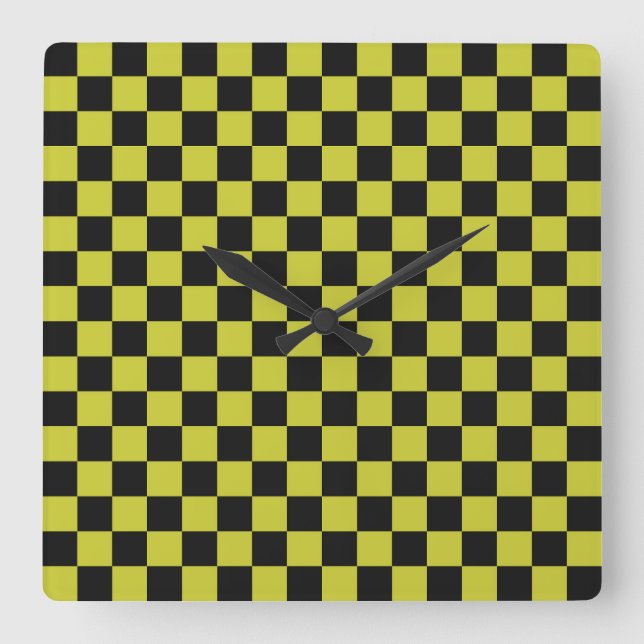 Relógio Quadrado Cyber lyme checkerboard pattern (Frente)
