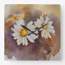 Daisies na névoa Watercolor