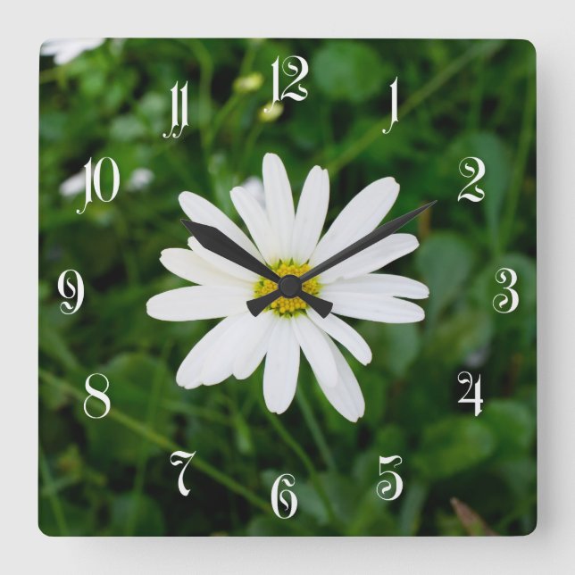 Relógio Quadrado Daisy (Frente)