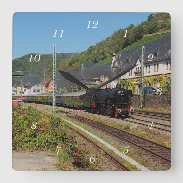 Relógio Quadrado Dampflok com Sonderzug em Lorch (Frente)