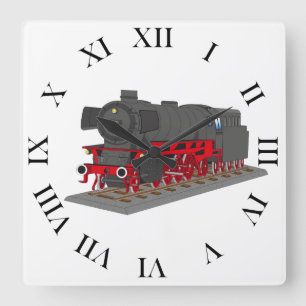 Relógio Quadrado Dampflokomotive
