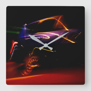Relógio Quadrado dança de carro roxo
