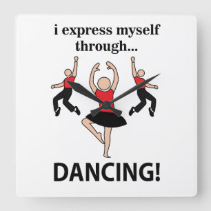 Relógio Quadrado Dançando Eu Me Expresso Através Da Dança