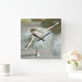 Relógio Quadrado Dançarina em Verde por Edgar Degas