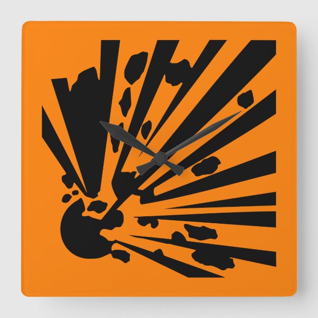 Relógio Quadrado Danger perigo Warnzeichen Warning - explosivo - (Frente)