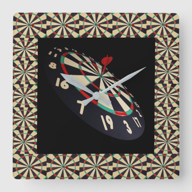 Relógio Quadrado Darts Como Jogar, Acerte O Quadro De Artes. (Frente)